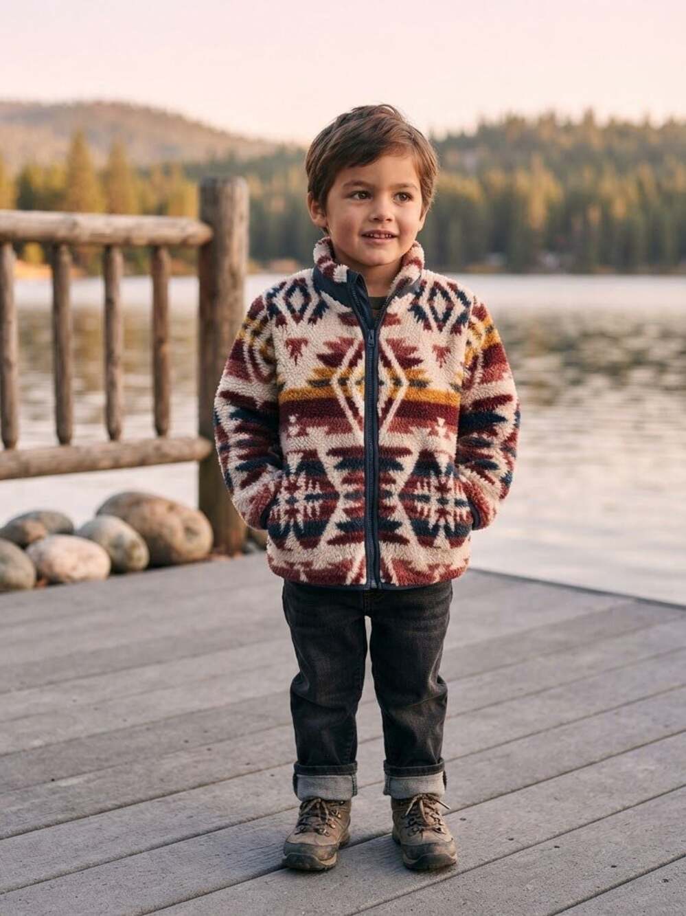 Faherty Kids ThunderVoice Eagle High Pile Fleece Zip-Up Jacket